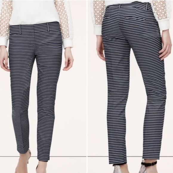 LOFT Pants - Ann Taylor Loft Striped Polished Denim Marisa Pant
